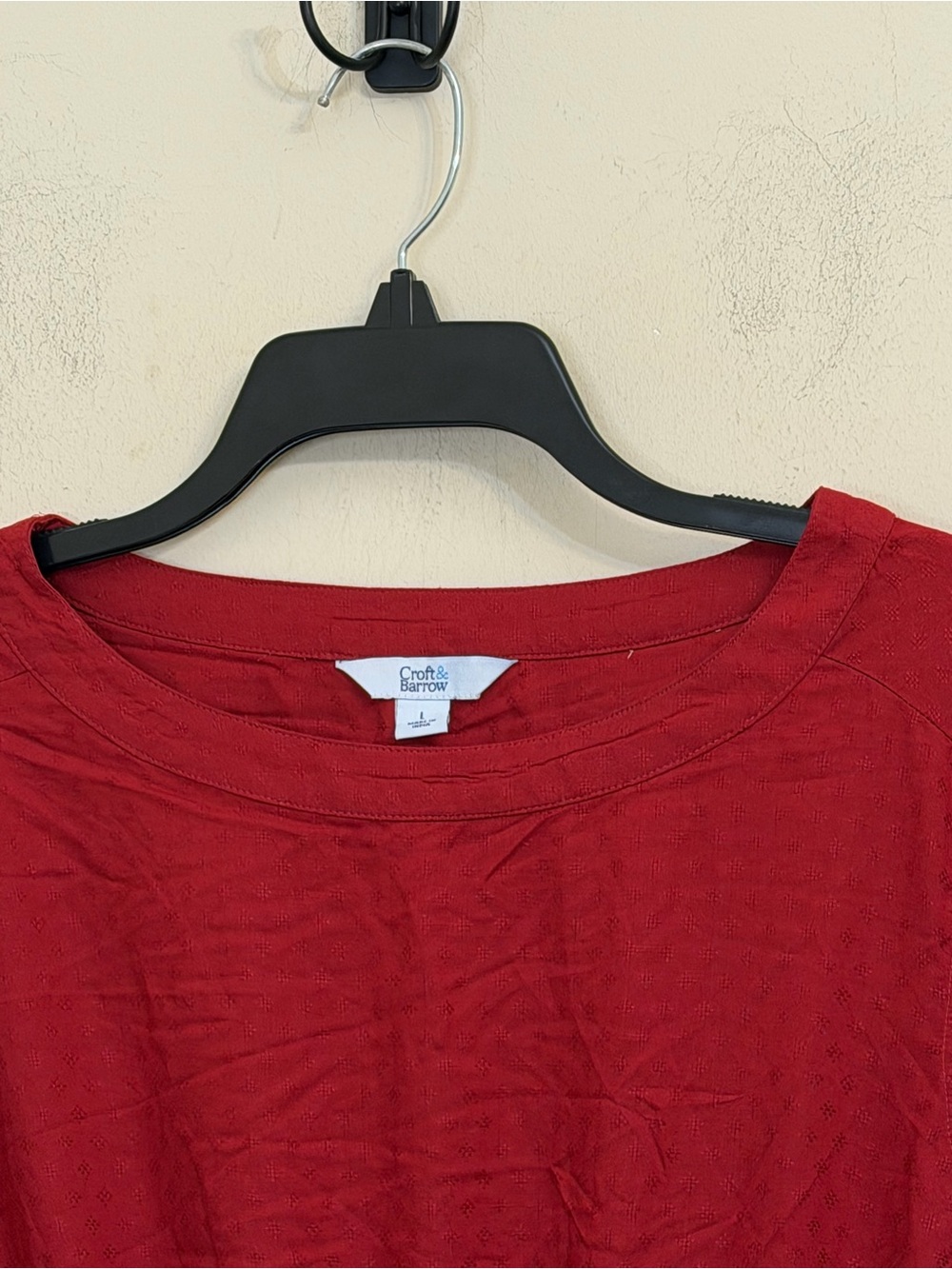 Croft & Barrow Red Long Sleeve Midi Dress Smocked Waist Women’s Large NWT - Picture 4 of 12